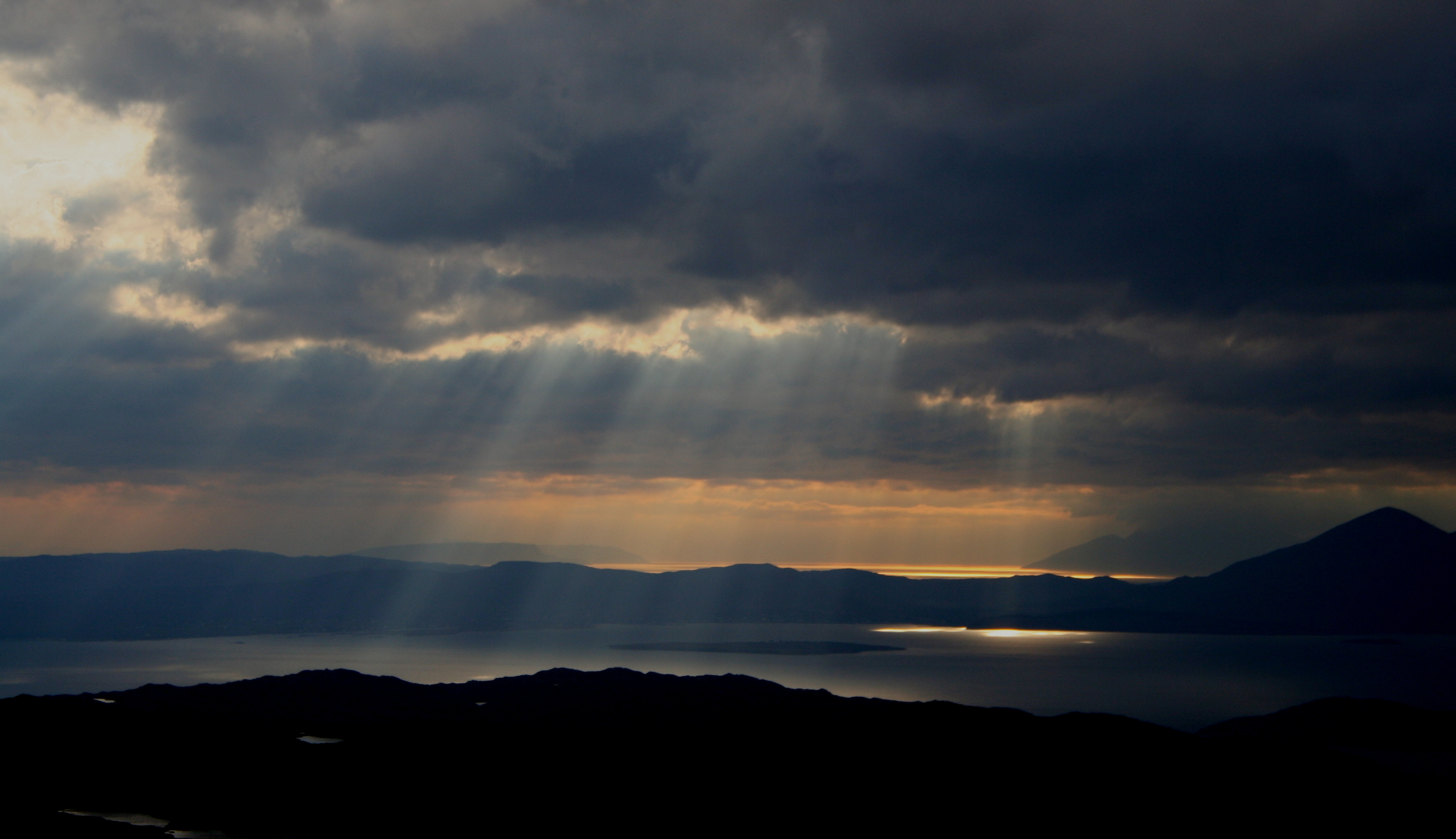 sun breaking through from Bealach na Ba