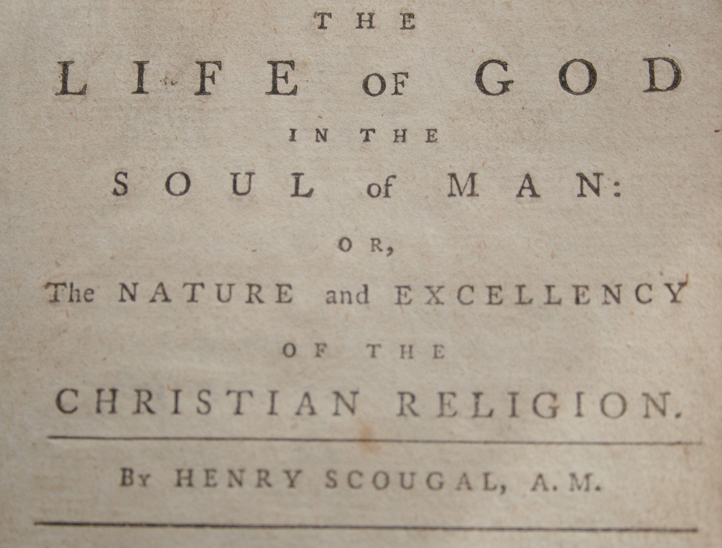 Cover Page of Henry Scougal's Life of God in the Soul of Man