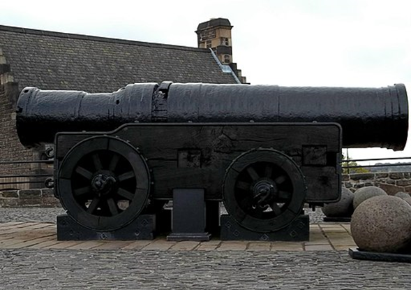 Cannon named Mons Meg.  Edinburgh Castle, Scotland